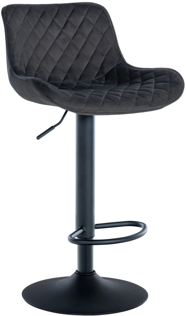 Sgabello da bar Minosa nero,Velluto