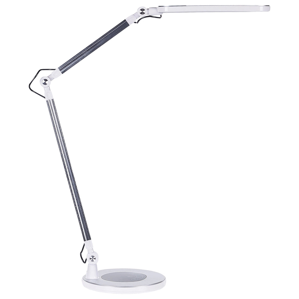 Lampada da tavolo color argento LED intensità variabile braccio regolabile stile moderno cameretta ufficio