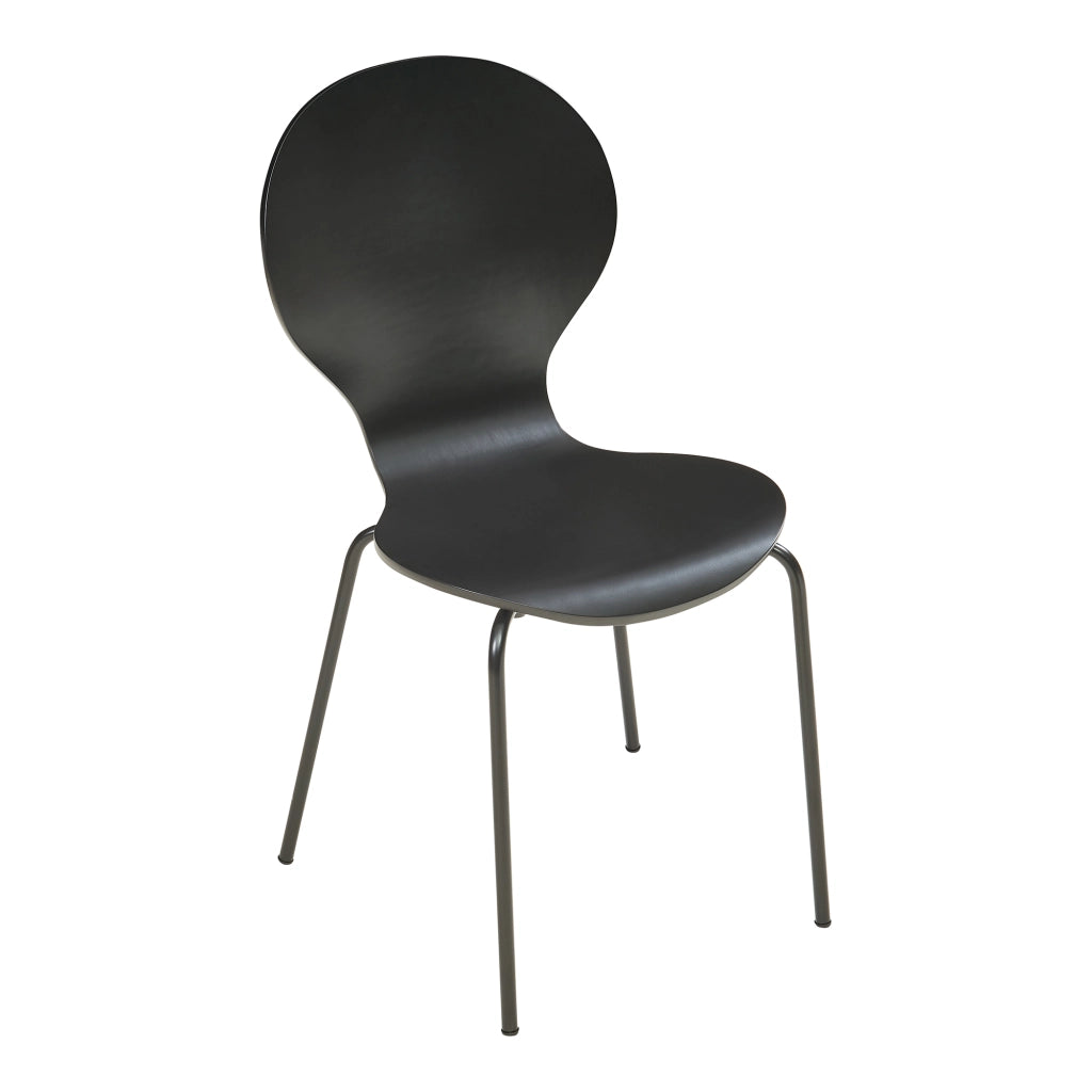 Set di 4 Sedie da Sala ETNE Impilabili - Nero [en.casa]