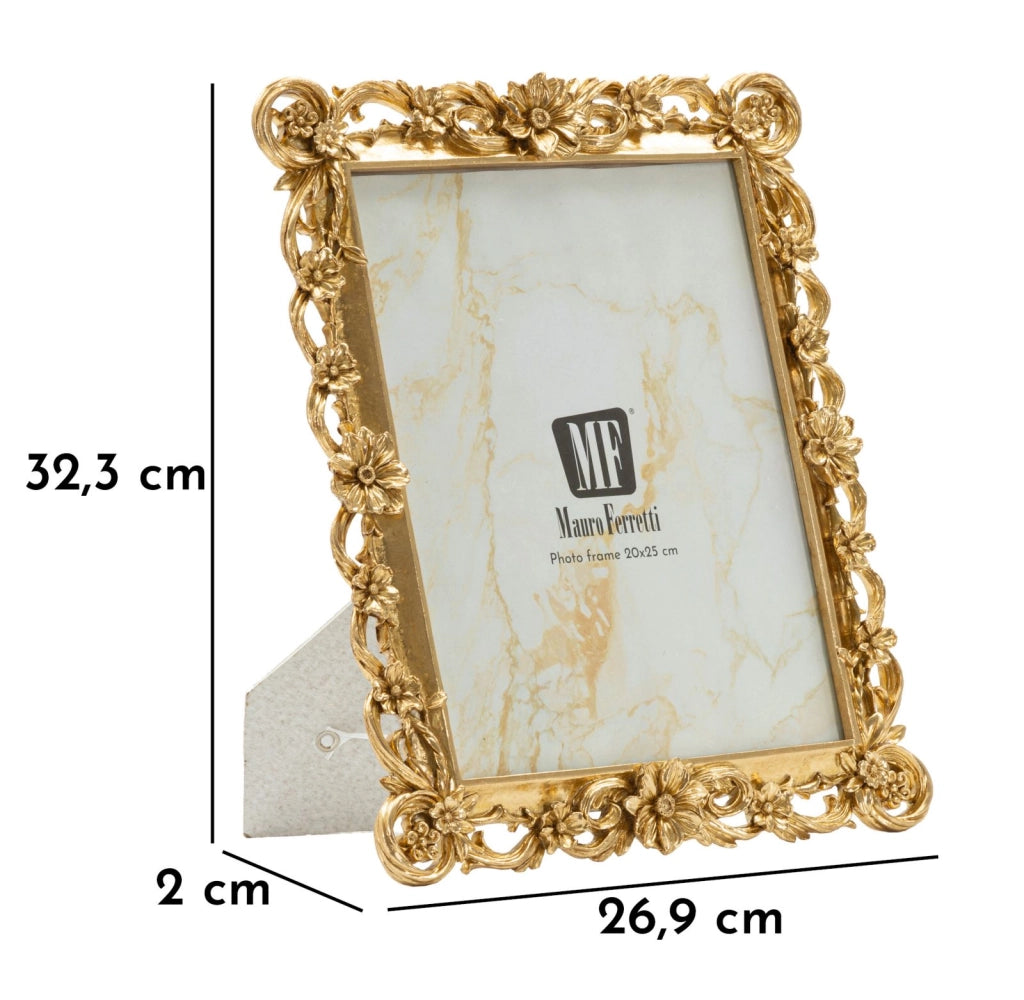 Cornice Classic 26,9x2x32,3 cm in Resina e Vetro Oro