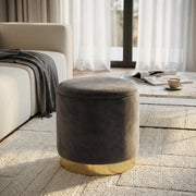 Pouf contenitore rotondo in velluto -  OCTAVIA
