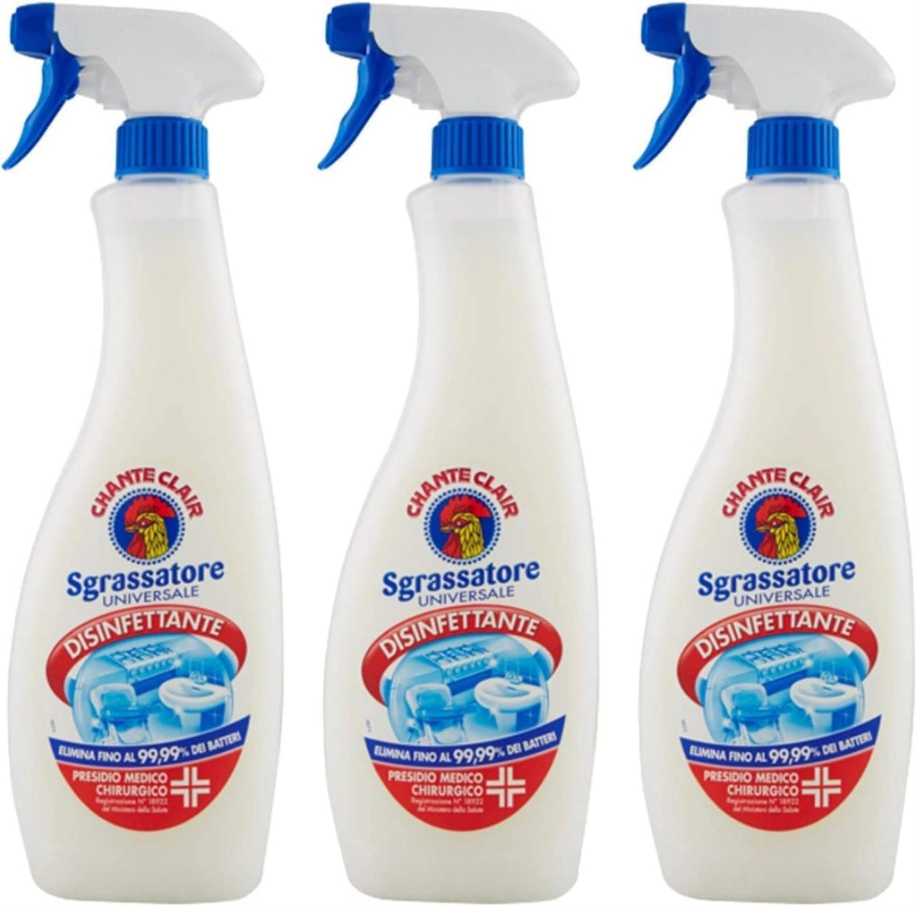 CHANTECLAIR SET 3 PZ  SGRASSATORE UNIVERSALE 700 ML DISINFETTANTE 99,99