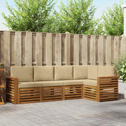 Set divano sezionale con cuscino 5 pcs Naturale e Beige 3374818