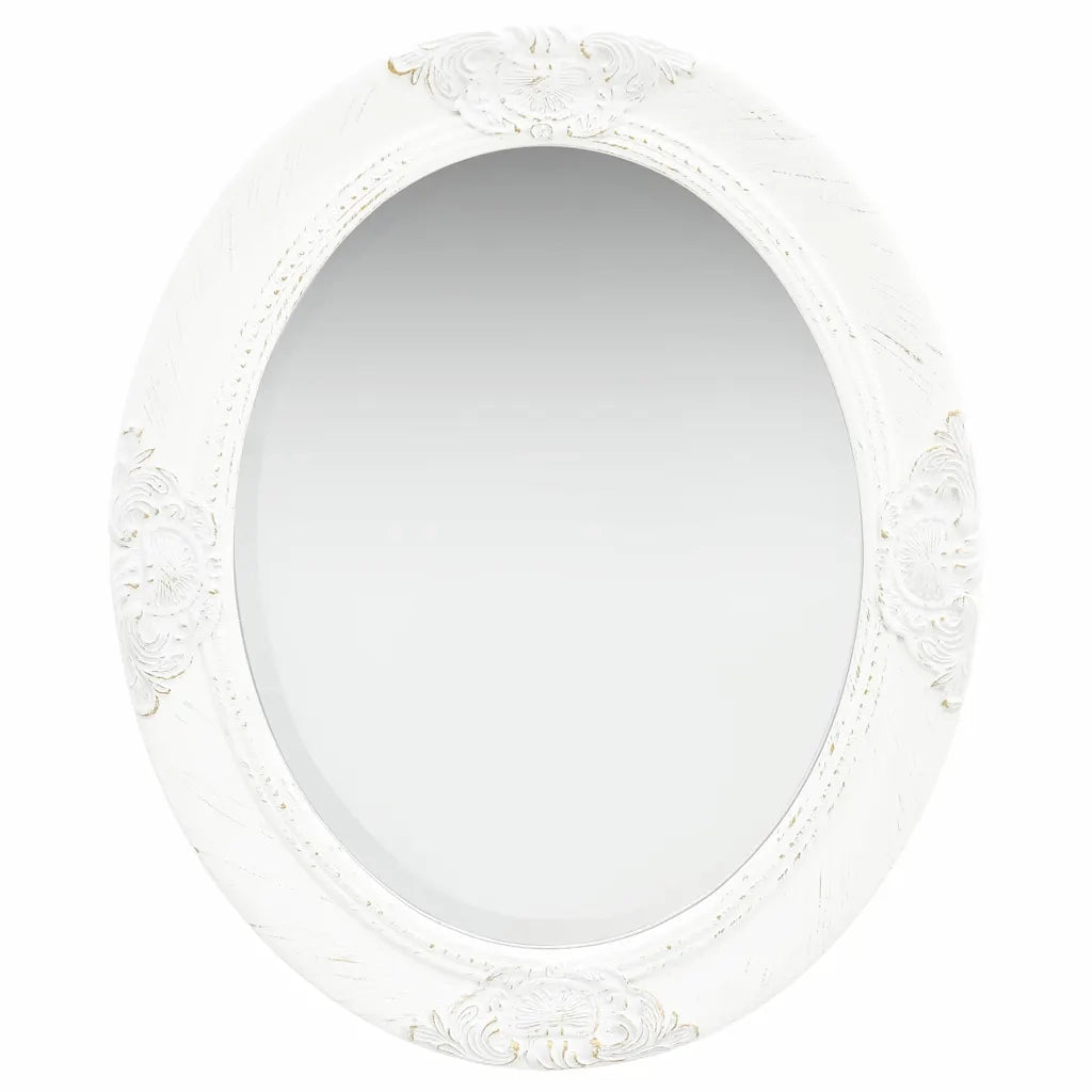 Specchio da Parete Stile Barocco 50x60 cm Bianco cod mxl 40637