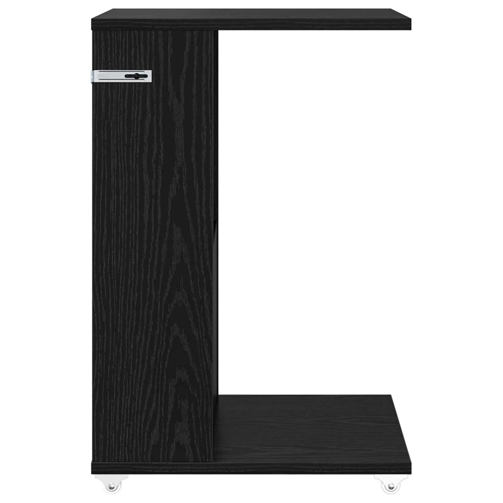 Tavolo laterale con ruota Rovere Nero 40 x 35 x 60 cm 8000373