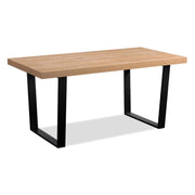 Tavolo Jacob 180x90x75cm Piano In Mdf + Melamina Naturale Gambe Nere