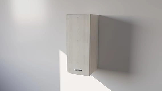 Pensile Cucina in Legno Nobilitato Larice Bianco Mobile Alto con 1 Anta, Pensile Componibile Moderno Made in Italy (H60XL30XP32cm)