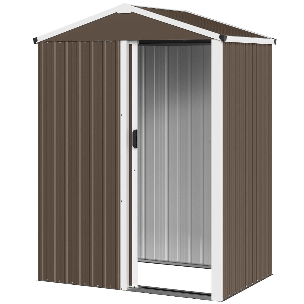 Casetta da Giardino in Acciaio ¨C zephmum ¨C Marrone, 136x87x179 cm