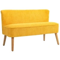Divano Due Posti, Design Scandinavo Elegante, Telaio in Legno Massiccio, fino a 150 kg, 117 x 56,5 x 77 cm, Giallo