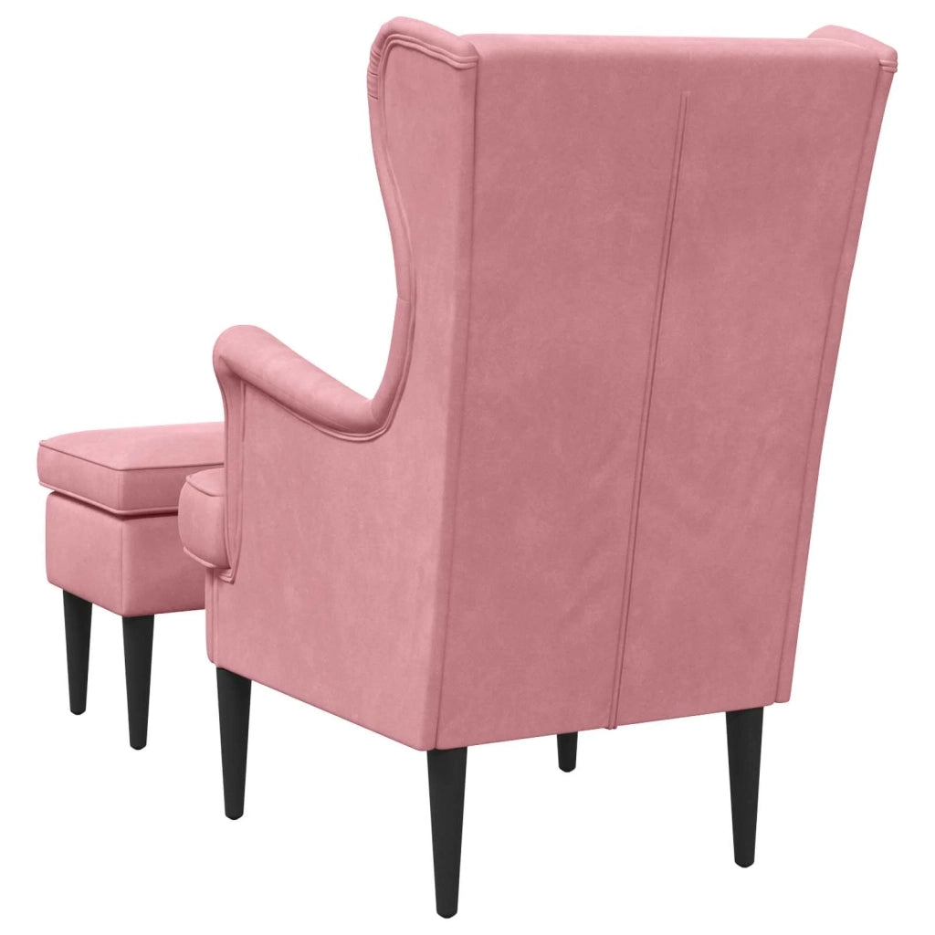 Poltrona con Ottomano 2 pz Rosa Velluto 3418818