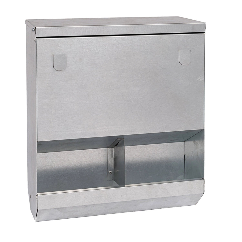 Mangiatoia per Galline 35x15x40 cm Capienza 8kg in Acciaio Zincato