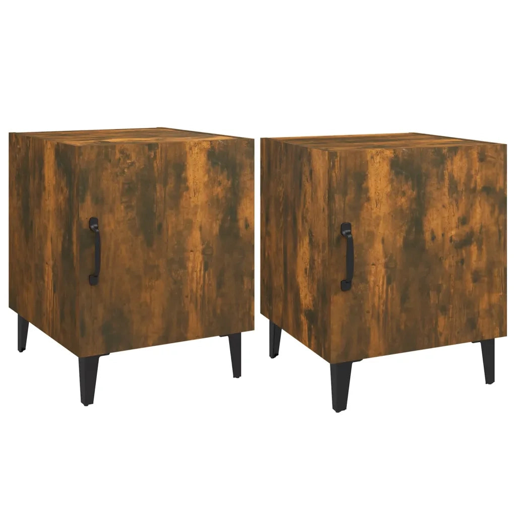 Comodini 2 pz Rovere Fumo in Legno Multistrato cod mxl 31733
