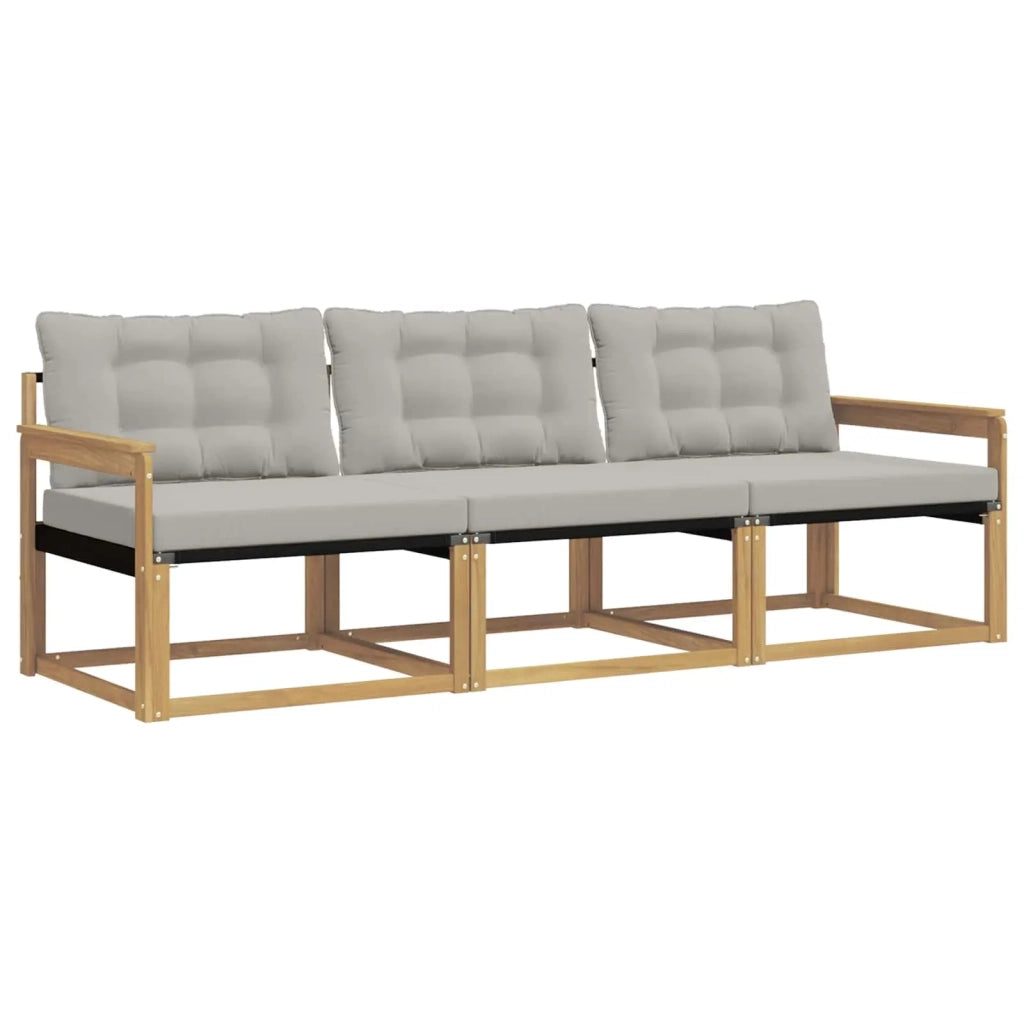 Set di divani da esterno 3 pz Bianco e Grigio Chiaro 3388365