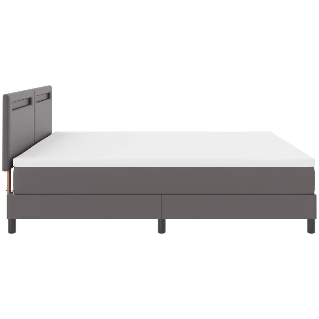 Letto a molle  con materasso Grigio 200x200 cm Similpelle