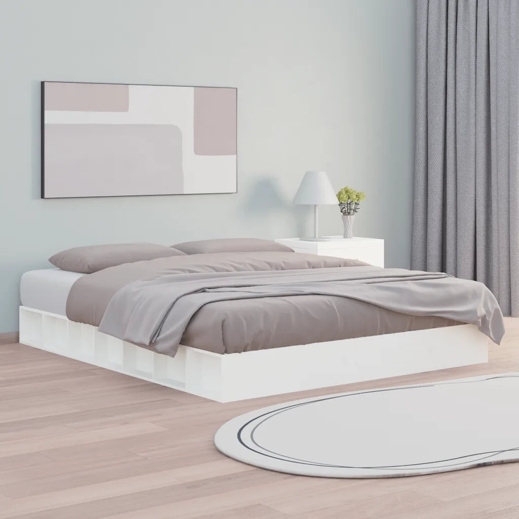 Giroletto-Struttura Letto Bianco 160x200 cm in Legno Massello 667294