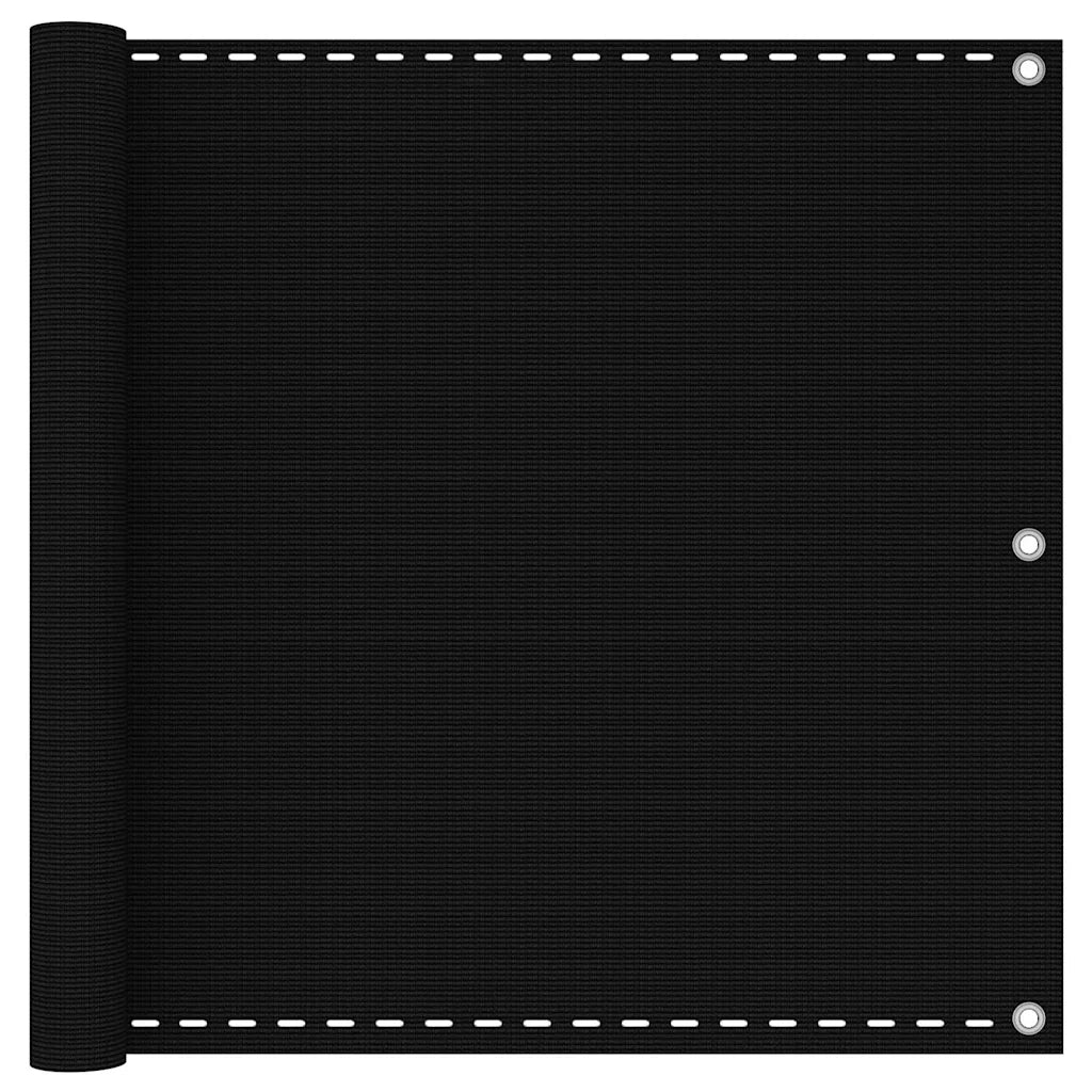 Paravento da Balcone Nero 90x300 cm in HDPE 311032