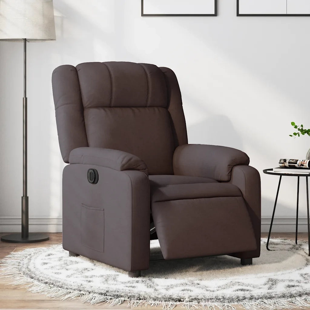 Poltrona Elettrica Reclinabile Marrone Scuro in Tessuto 3205183