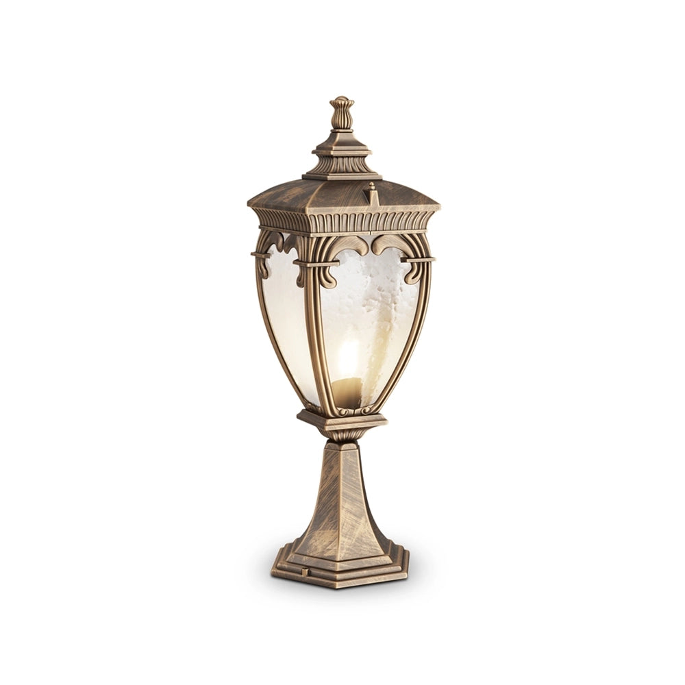 Lampione Per Esterno Classico Da Esterno Alluminio Oro 1 Luce E27 60W Ip44