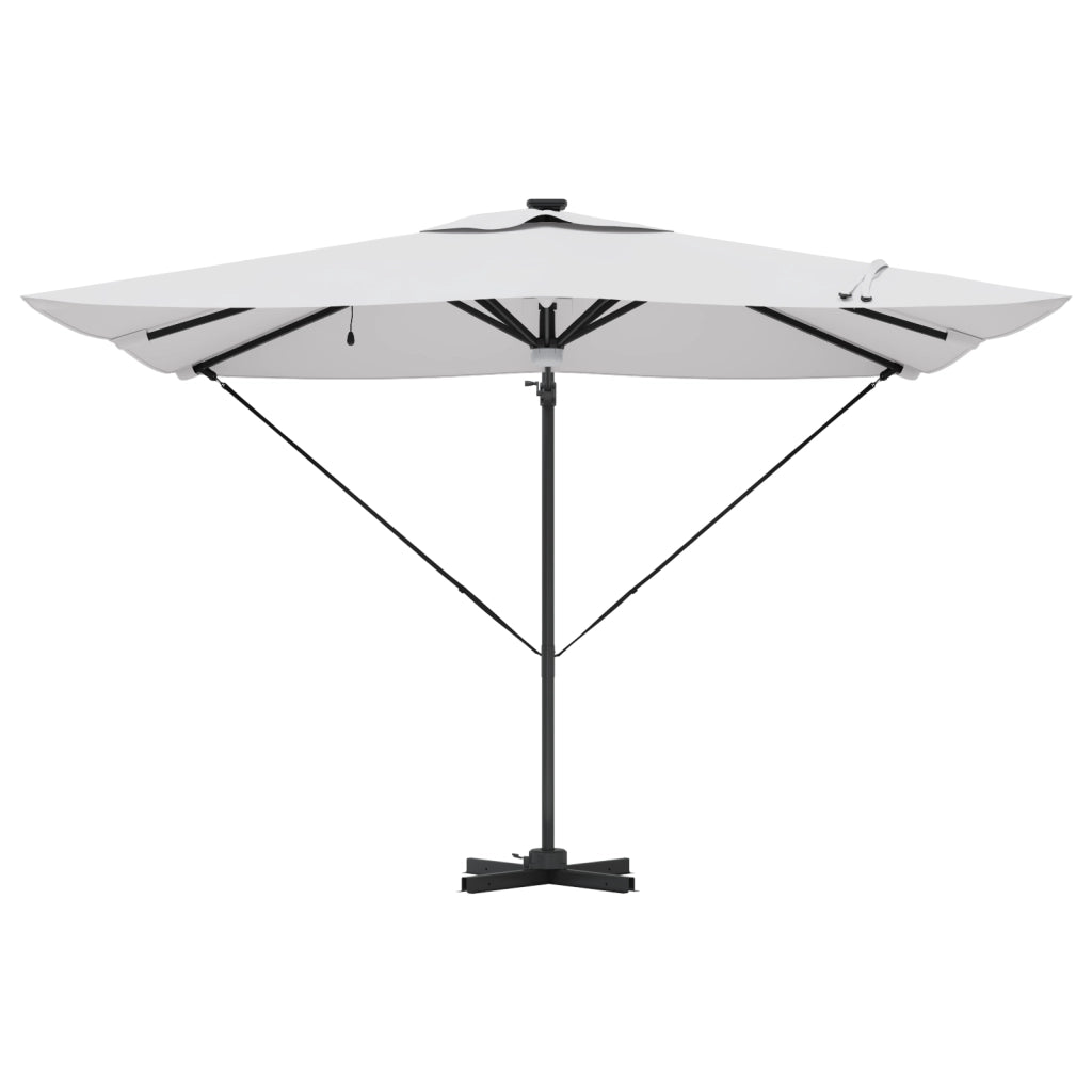 Ombrellone a sbalzo Roma con LED Sabbia 286x285x270 cm Alluminio