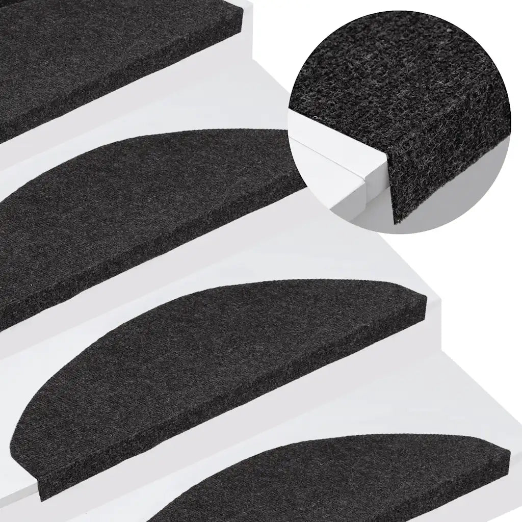 Tappetini Autoadesivi per Scale 10pz Neri 65x22,5x3,5 cm 355255