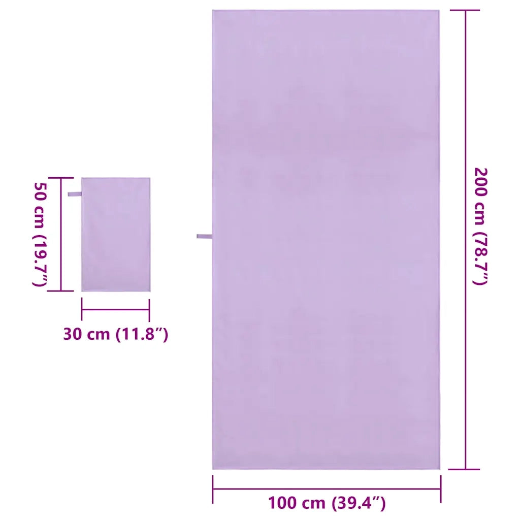 Set di Asciugamani Sportivi 2 pz | Teli per bagno Viola Tessuto