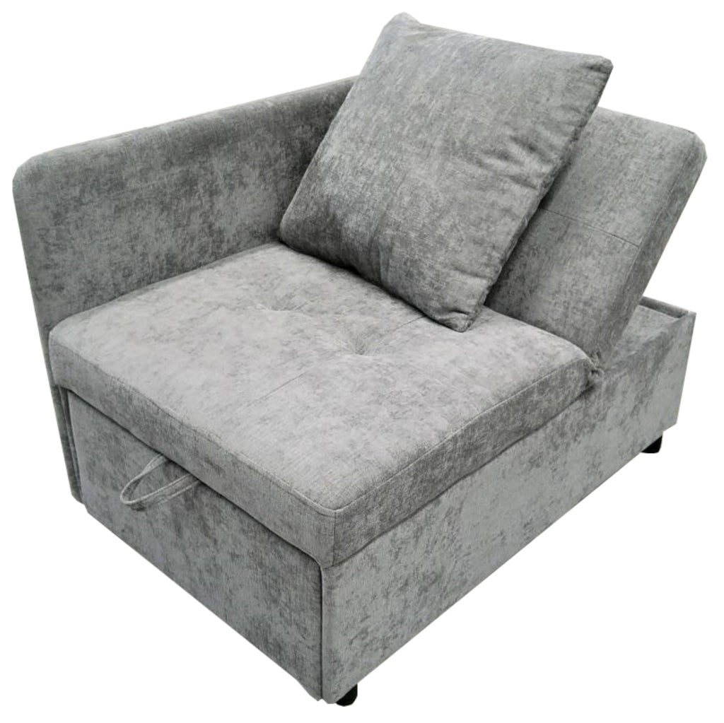 Divano letto 177x68x65 cm convertibile 3 in 1 con schienale regolabile in tessuto di lino grigio