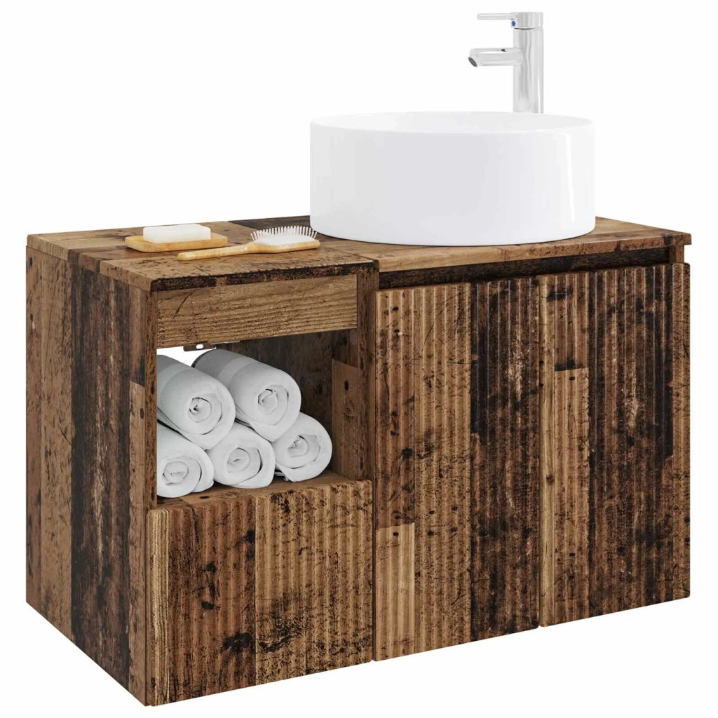 Set di mobili per il bagno 2 pz Legno antico 3404112
