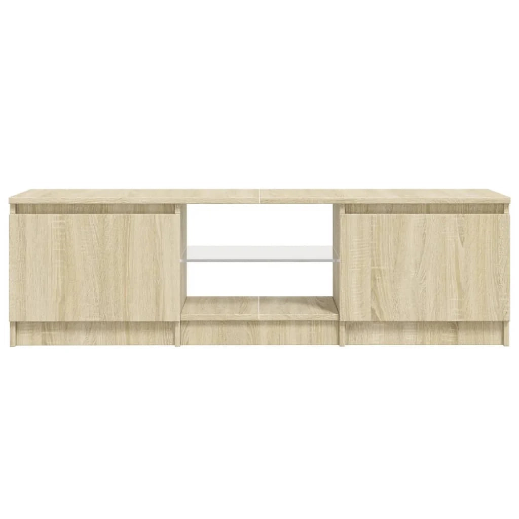 Mobile TV multimediale mensola TV credenza mobile TV sala da pranzo soggiorno camera da letto con luci LED rovere Sonoma 140 x 40 x 35,5 cm marrone 02_0026762