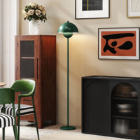 Lampada da Terra con Paralume Semicircolare Ø30x155 cm Interruttore a Pedale in Acciaio Verde