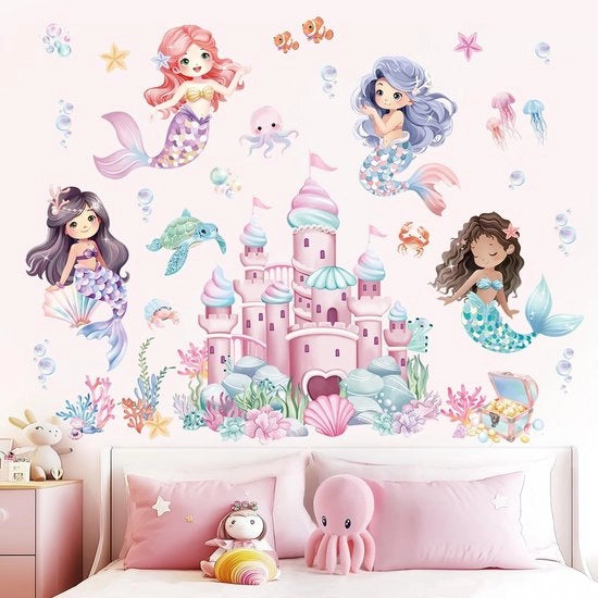 Decorazione per Parete - Mondo Sottomarino - Sticker per Parete - Camera dei Bambini - Decorazione per Camera da Bambini - Materiale PVC Self-Adesivo - Impermeabile - Facile da Applicare