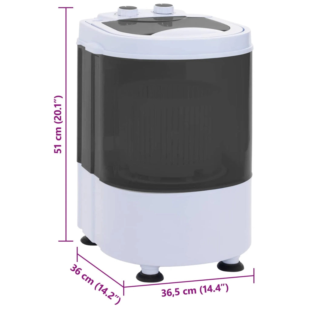 Mini lavatrice con vasca singola 2,6 kg Nero e Bianco 42039108