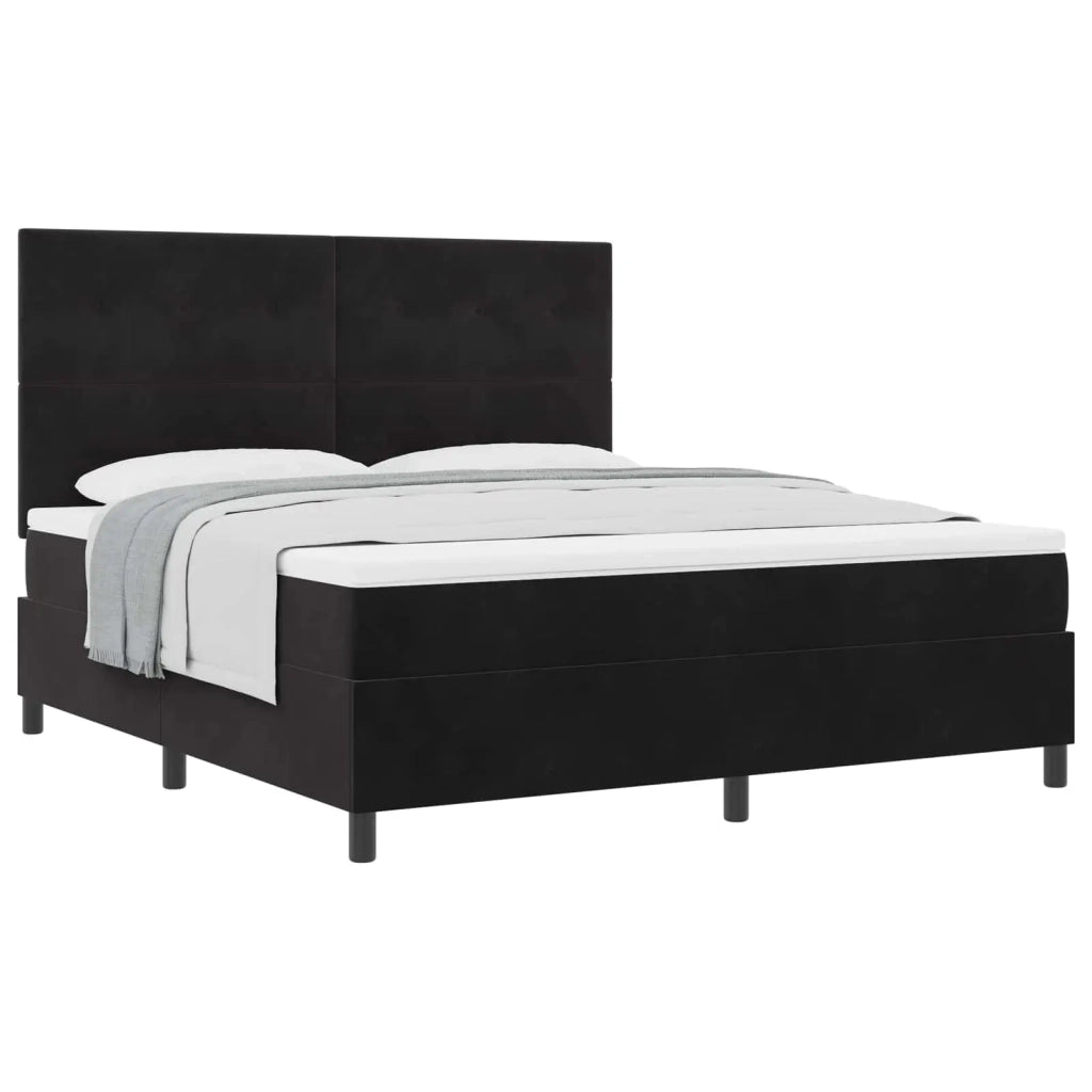 Letto a molle con materasso Nero 180 x 200 cm Velluto 3339850