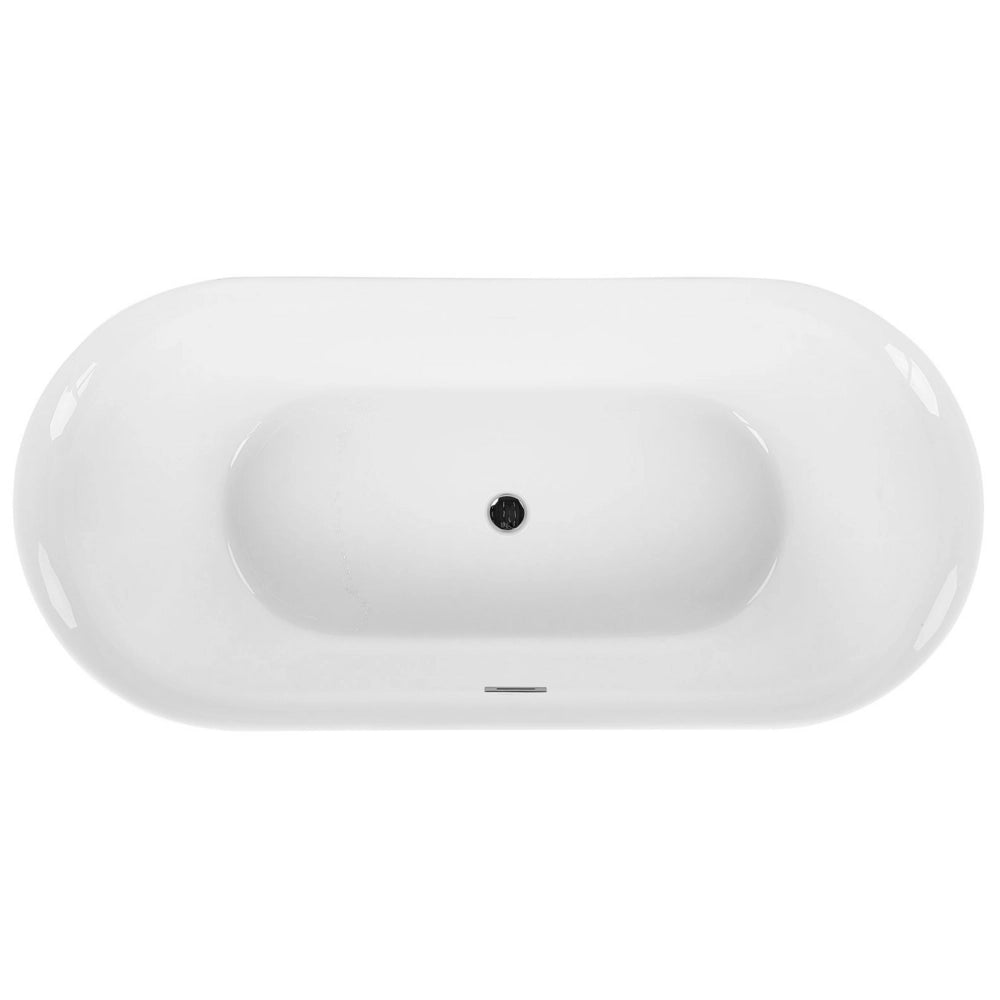 Vasca freestanding in acrilico sanitario Nero lucido singolo 170 x 80 cm ovale dal design moderno