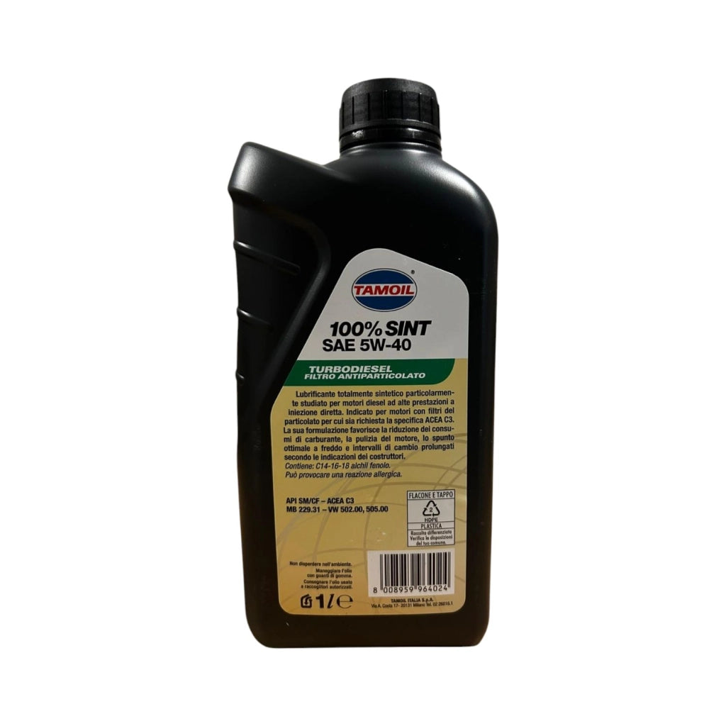 LUBRIFICANTE TURBODIESEL FILTRO ANTIPARTICOLATO 5W-40