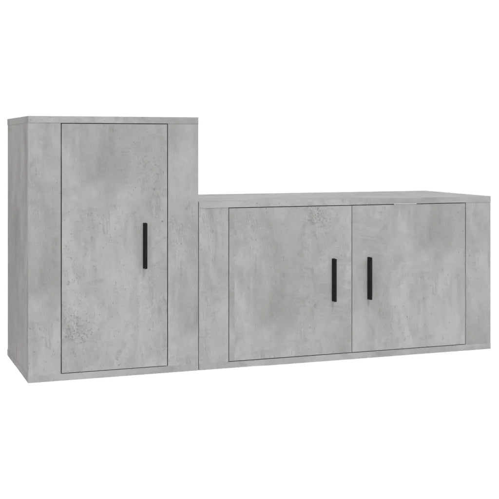 Set di Mobili Porta TV 2 pz Grigio Cemento in Legno Multistrato 3188466