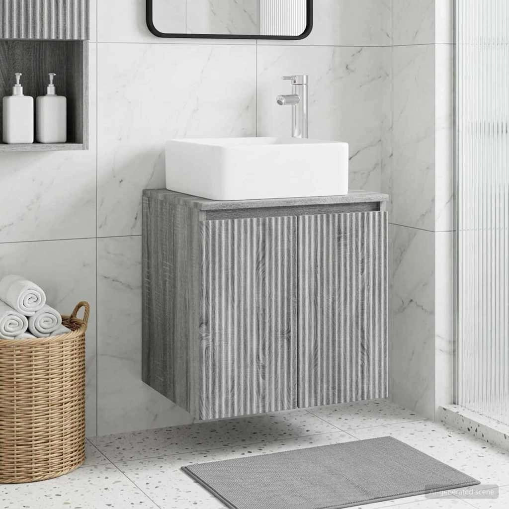 Mobile Lavabo da Parete Sonoma grigio 53 x 35 x 63 cm 890428