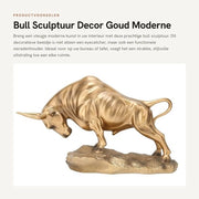 Scultura di Torso di Toro in Oro - Animali Decorativi - Figurine Animali - Scultura Astratta - Oggetto Feng Shui - Supporto per Gioielli - Figura Animale