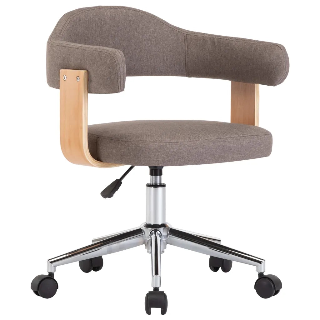 Sedia da Pranzo Girevole Grigio Talpa Legno Ricurvo e Tessuto 287420