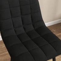 Set 2 Sgabelli da Cucina Stile Nordico in Tessuto Effetto Velluto e Metallo, 45x47x84 cm, Nero