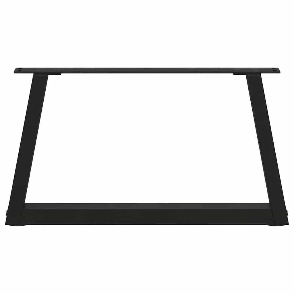Set di 2 gambe regolabili per tavolino da caffè a forma di V 70 x 31 cm design moderno ed elegante in acciaio nero 02_0056832