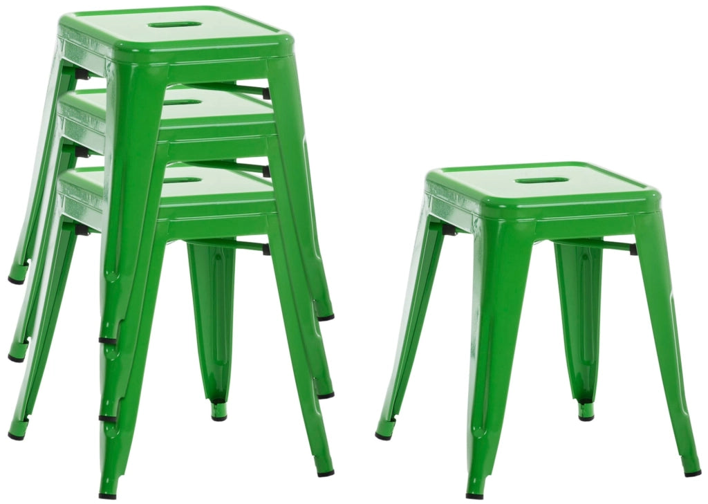 Set 4 Panchetti Impilabili Armin In Metallo verde