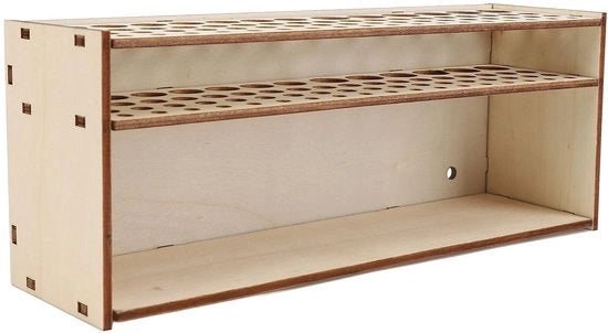 Organizzatore a 67 fori in legno - Ogni cosa per l'arte - Pennelli/Markers - Anelli in silicone - Progettazione elegante - Pennello organizzatore