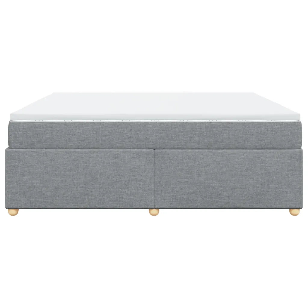 Giroletto a Molle con Materasso Grigio Chiaro 200x200cm Tessuto