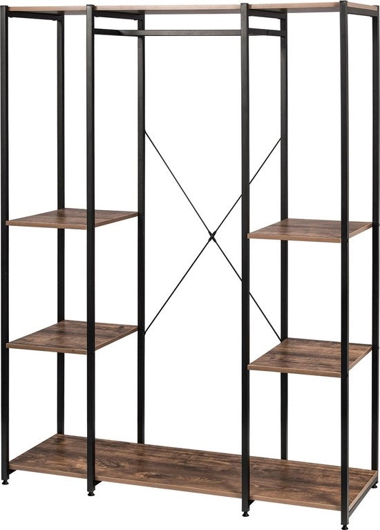 Cassettiere multifunzionale per camera da letto e soggiorno - in MDF - 167x40x120 - marrone, nero