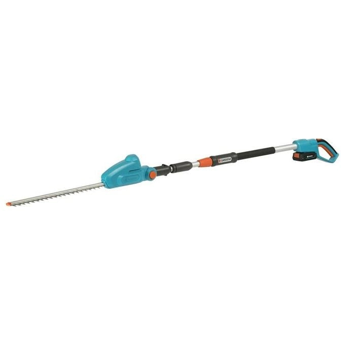 Gardena 14732-20 THS 42-18V P4A Tagliasiepi Telescopico a Batteria 42 cm Lama Doppia Testa Regolabile fino a 90° 3,4 Kg Batteria 18 V 2,6 Ah colore Verde