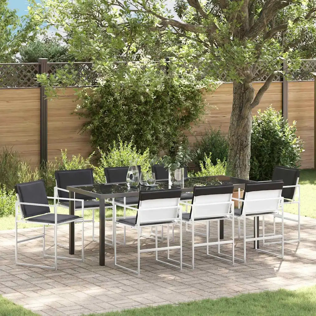 Set da Pranzo per Giardino 9 pcs Bianco 3379341