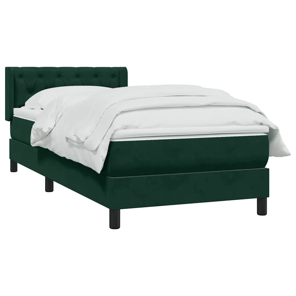 Giroletto a Molle con Materasso Verde Scuro 80x220 cm Velluto 3318390