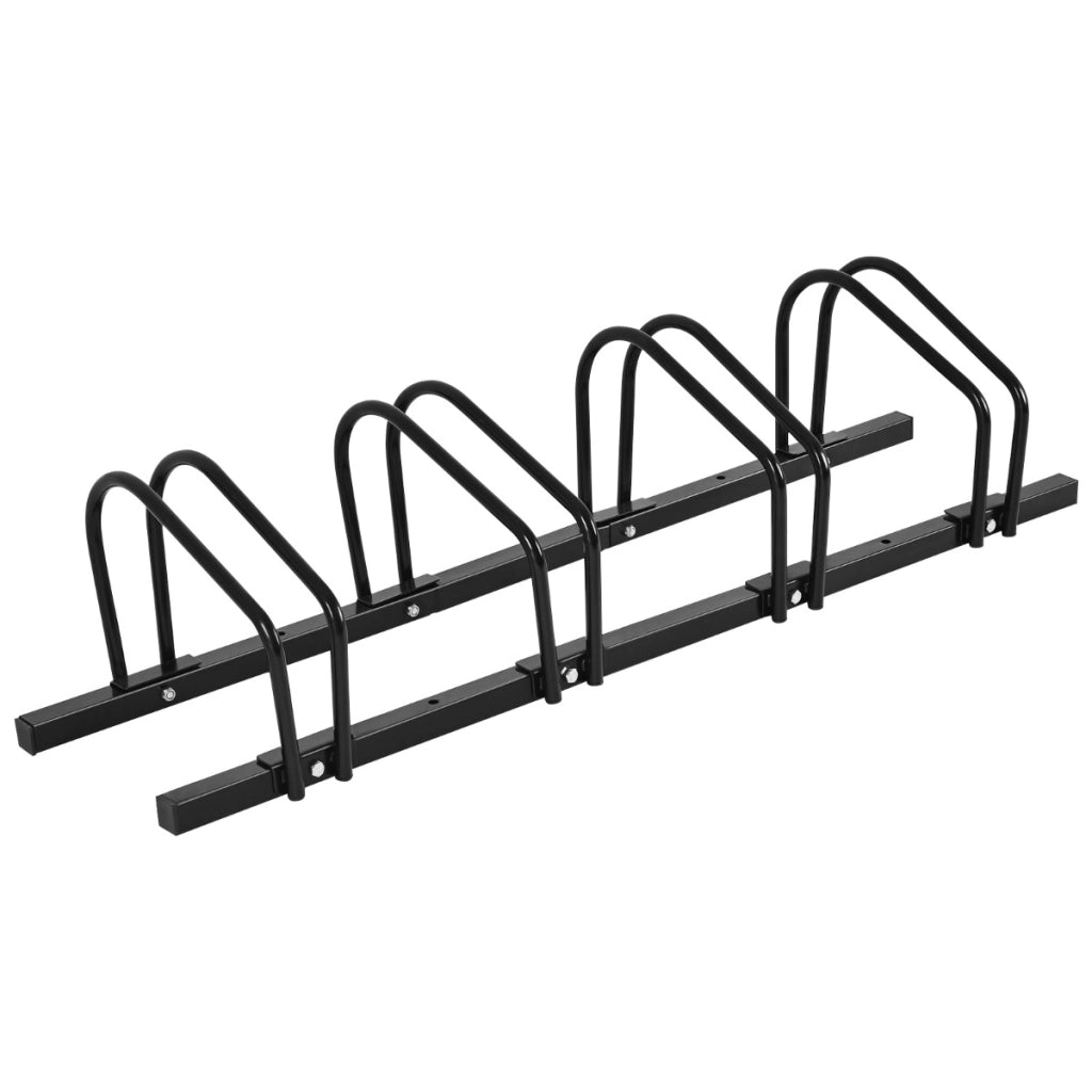 Rastrelliera in telaio d'acciaio per biciclette, Portabiciclette parcheggio per 4 bici, Nero-Ciclismo