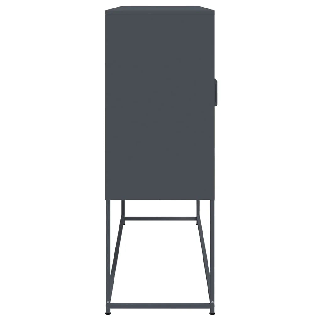 Buffet credenza cassettiera armadio mobile contenitore organizer cucina soggiorno salotto alto 100,5 x 39 x 107 cm acciaio antracite 02_0032198