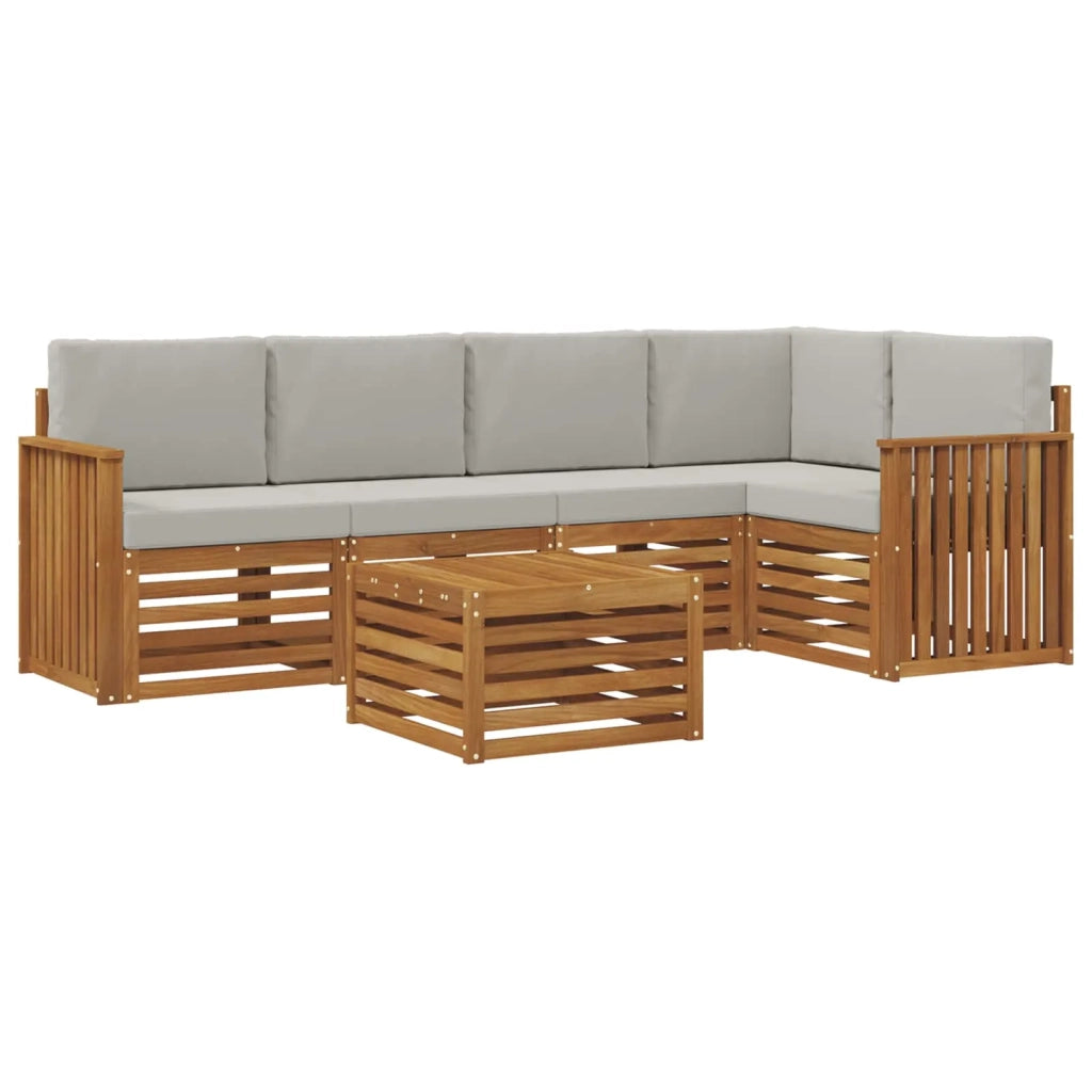 Set divano sezionale con cuscino 6 pcs Grigio Naturale e Chiaro 3374846